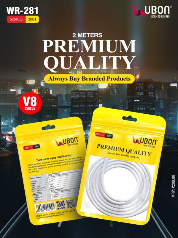 Ubon WR-281 2M Micro/V8 Premium Quality Cable