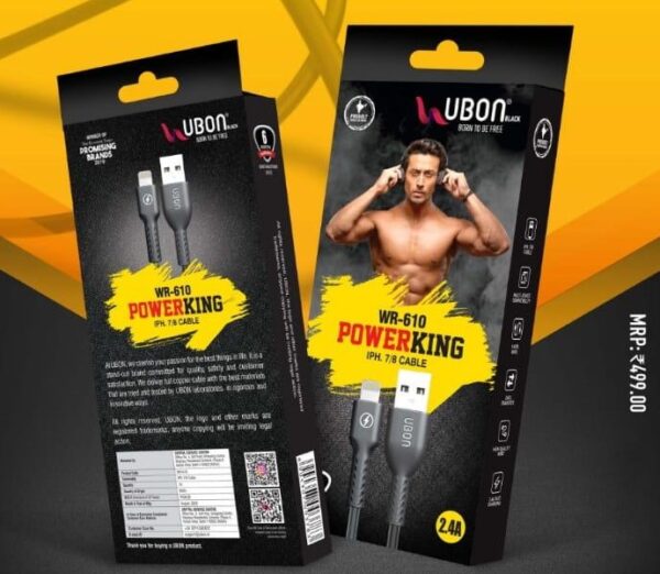 Ubon WR-610 Powerking 2.4Amp Iphone 7/8 Cable